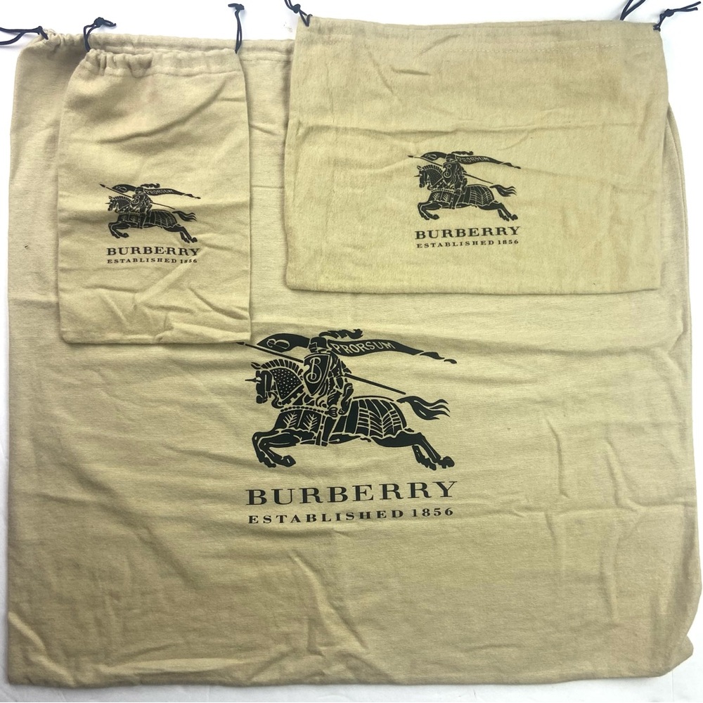 3 Burberry Tan Dust Bags with Black Logo, Great condition.